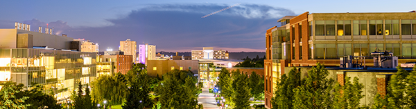 Aerial view of the WSU Spokane campus.